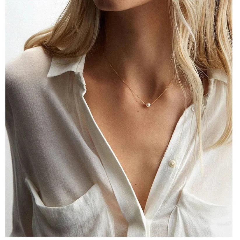 Silver White Pearl Pendant-OSL16