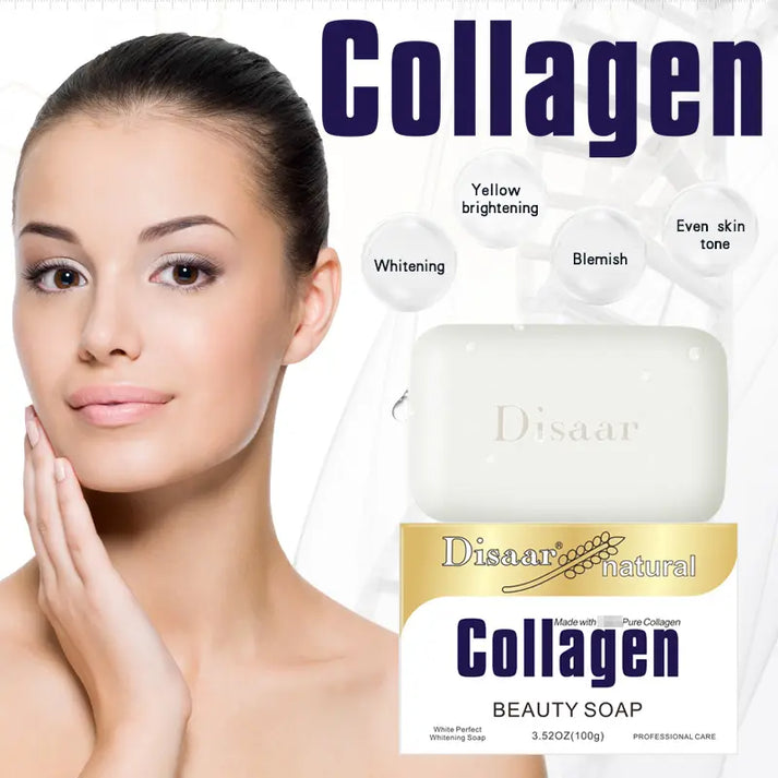 Natural Collagen Beauty Soap Clear Face Smooth Skin Reduces Open Pores Nourishment