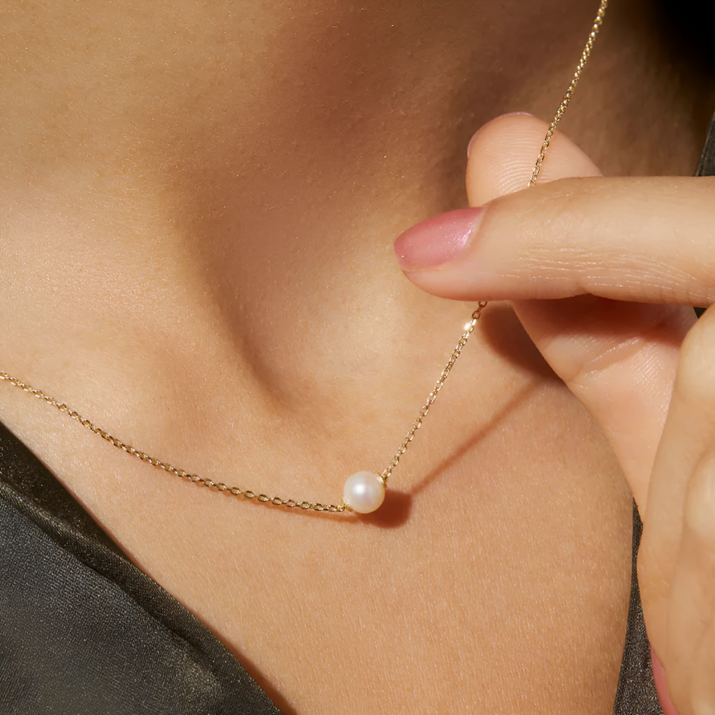 Layla Elegant Pearl Necklace (Gold-Tone | Anti-Tarnish)-OSL-26