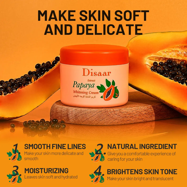 Original Disaar Papaya Moisturizer Face Brightening Cream ,Face Cleancer With Soap Natural Papaya Extract 120g Improves Skin Vibrancy And Hydration