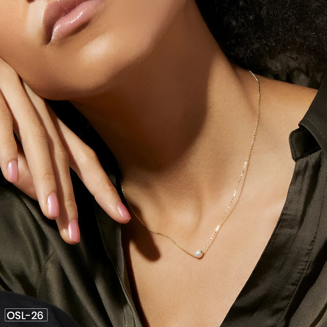 Layla Elegant Pearl Necklace (Gold-Tone | Anti-Tarnish)-OSL-26