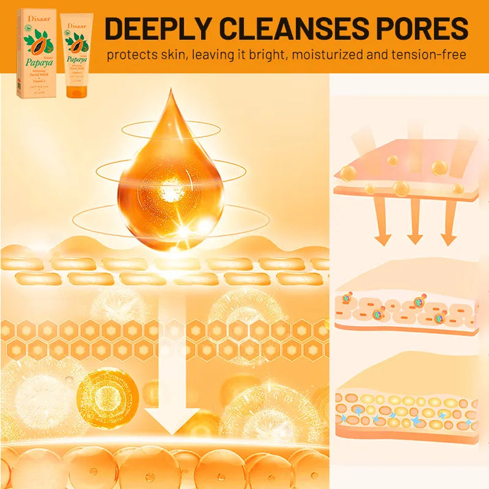Disaar Papaya whitening facial wash with vitamin e Face Wash