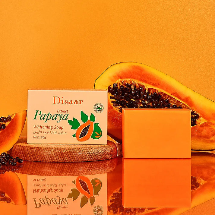 Disaar Organic Soap Skin Whitening Papaya Vitamin E Brighten Moisturizer Dense Foam Washing Soap