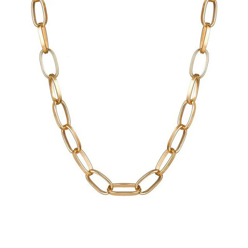 Litzy Bold Chain Gold Plated Necklace for Women-OSL-137