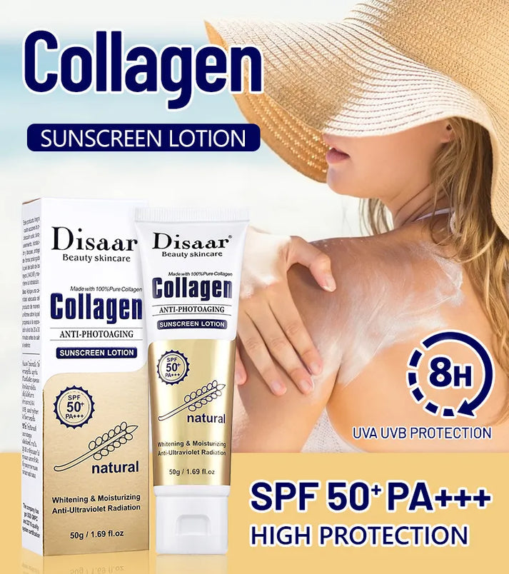 Collagen Sunblock Whitening Spf 50 Anti Sun UV Sunscreen Lotion for Outdoor 50 g