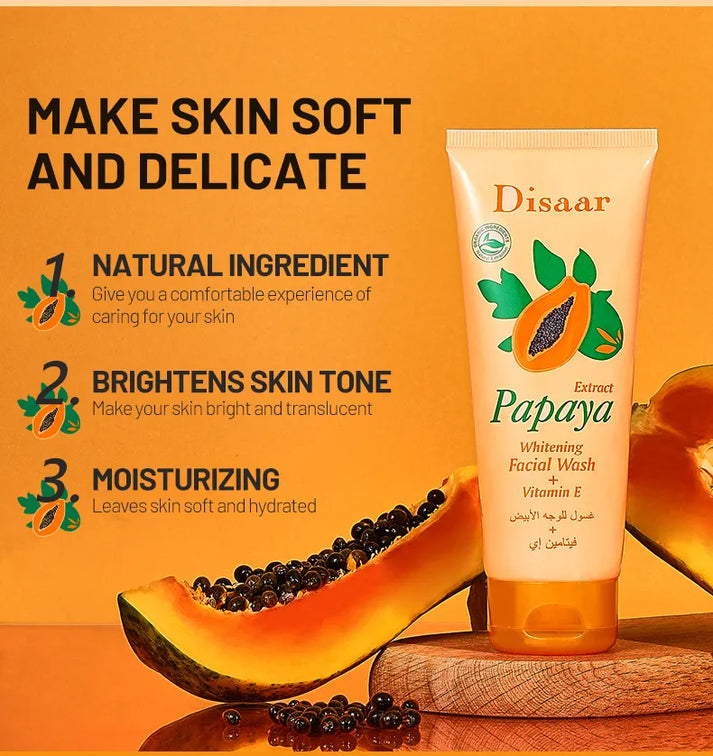 Disaar Papaya whitening facial wash with vitamin e Face Wash