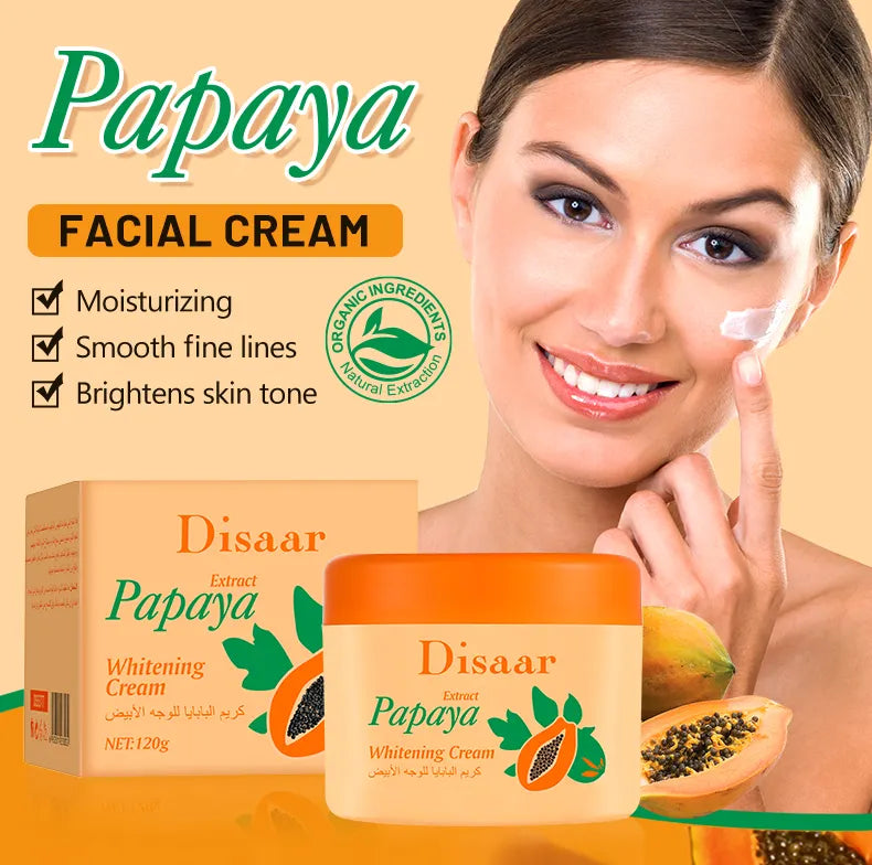 Original Disaar Papaya Moisturizer Face Brightening Cream ,Face Cleancer With Soap Natural Papaya Extract 120g Improves Skin Vibrancy And Hydration