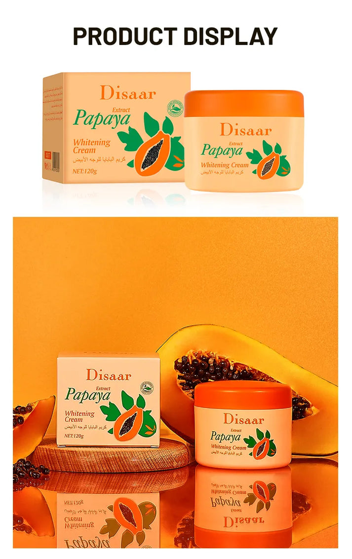 Original Disaar Papaya Moisturizer Face Brightening Cream ,Face Cleancer With Soap Natural Papaya Extract 120g Improves Skin Vibrancy And Hydration