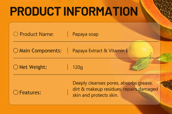 Disaar Organic Soap Skin Whitening Papaya Vitamin E Brighten Moisturizer Dense Foam Washing Soap