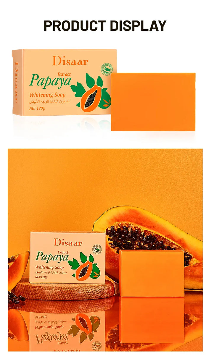 Disaar Organic Soap Skin Whitening Papaya Vitamin E Brighten Moisturizer Dense Foam Washing Soap