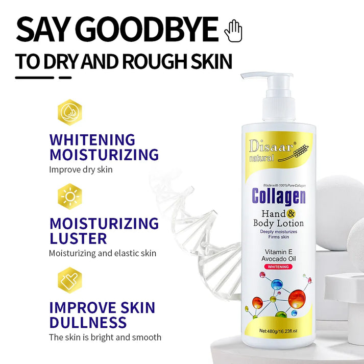 Collagen Hand Body Lotion Vitamin E Avocado Oil Deeply Moisturizes Firms Smooth Skin