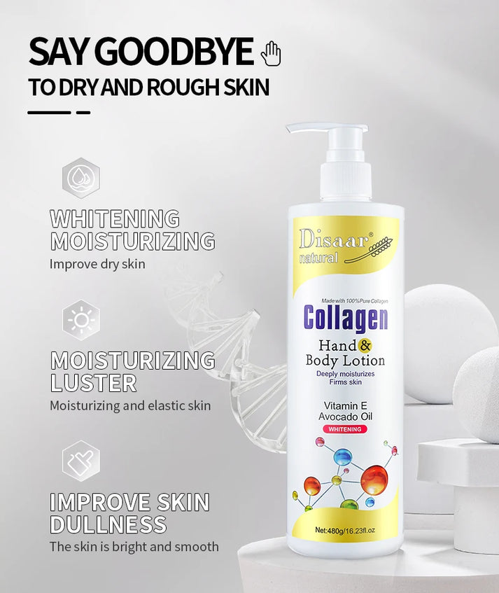 Collagen Hand Body Lotion Vitamin E Avocado Oil Deeply Moisturizes Firms Smooth Skin