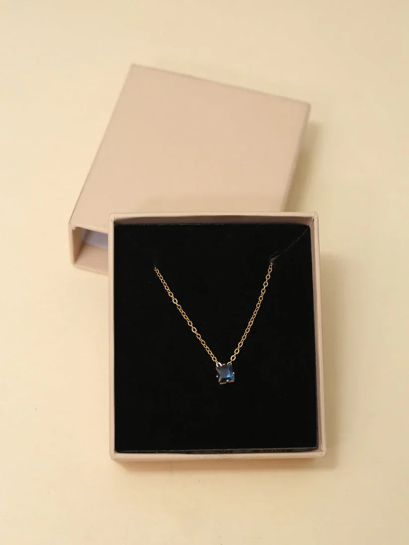 Minimal Gold-Plated Blue Pendant-OSL89