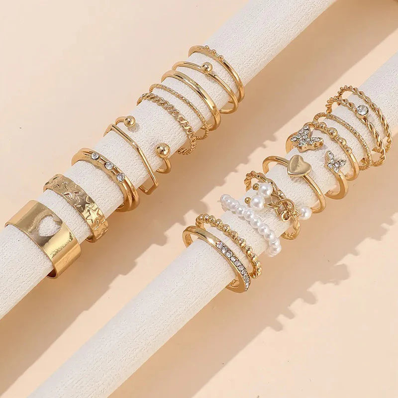 Gold Plated Stackable Rings (Pack of 21) - OSL101
