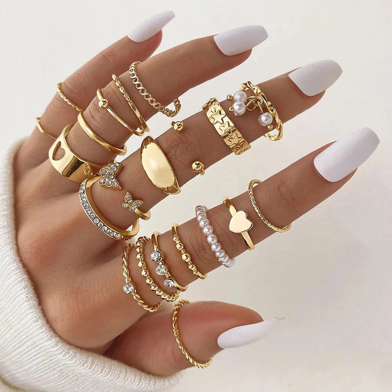 Gold Plated Stackable Rings (Pack of 21) - OSL101