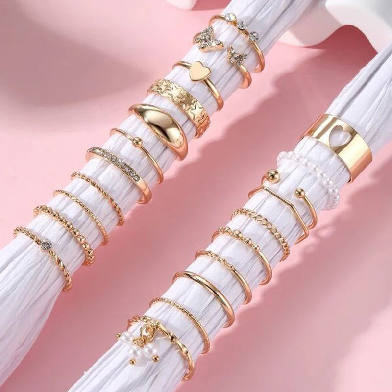 Gold Plated Stackable Rings (Pack of 21) - OSL101