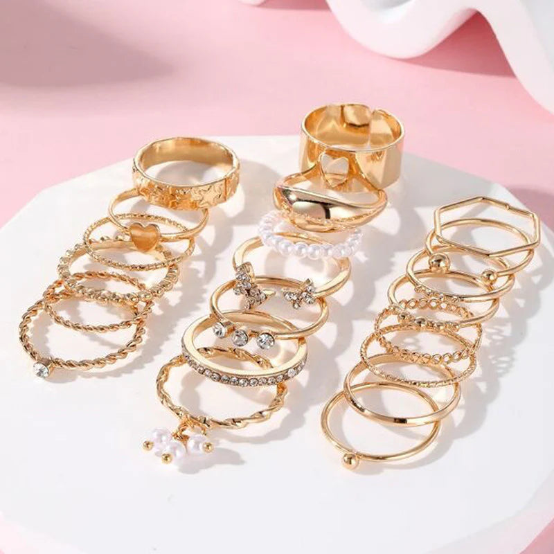 Gold Plated Stackable Rings (Pack of 21) - OSL101