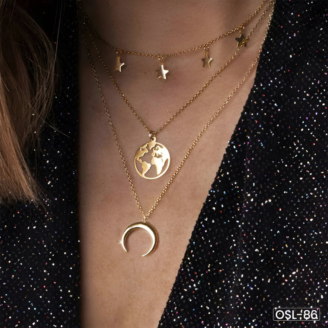 Marvellous Designer Gold Plated Multi-Strand Necklace for Women-OSL86