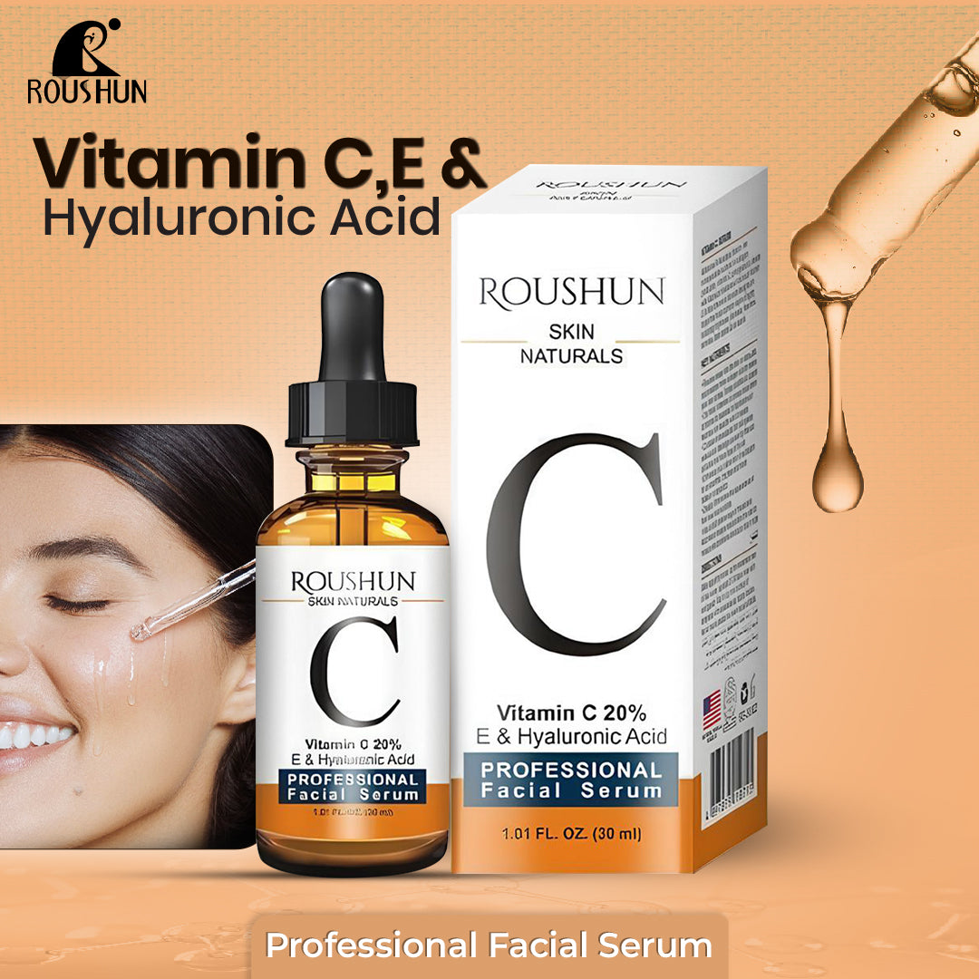 Roushun VIT C E & Hyaluronic Acid Professional Facial Serum 30ml (Made In Thailand)