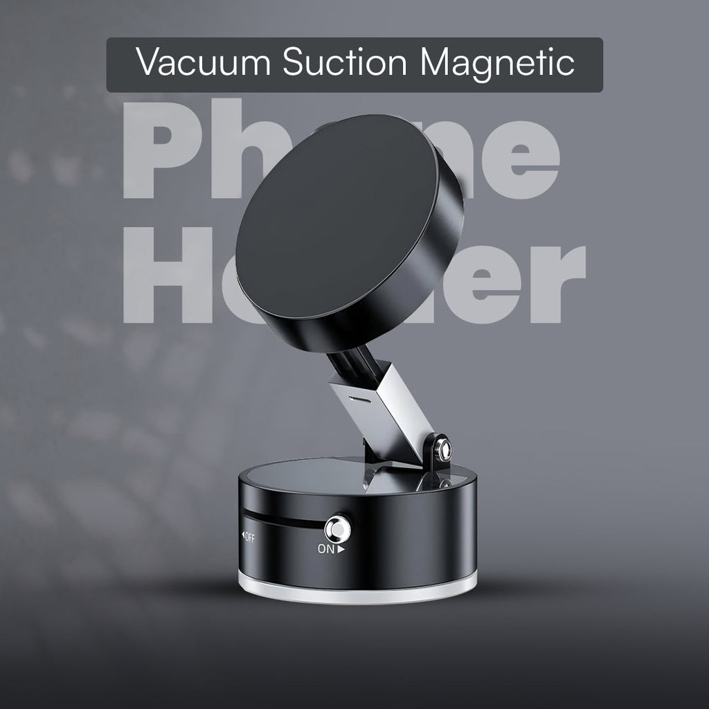 Vacuum Suction Magnetic Phone Holder – Black – free delivery