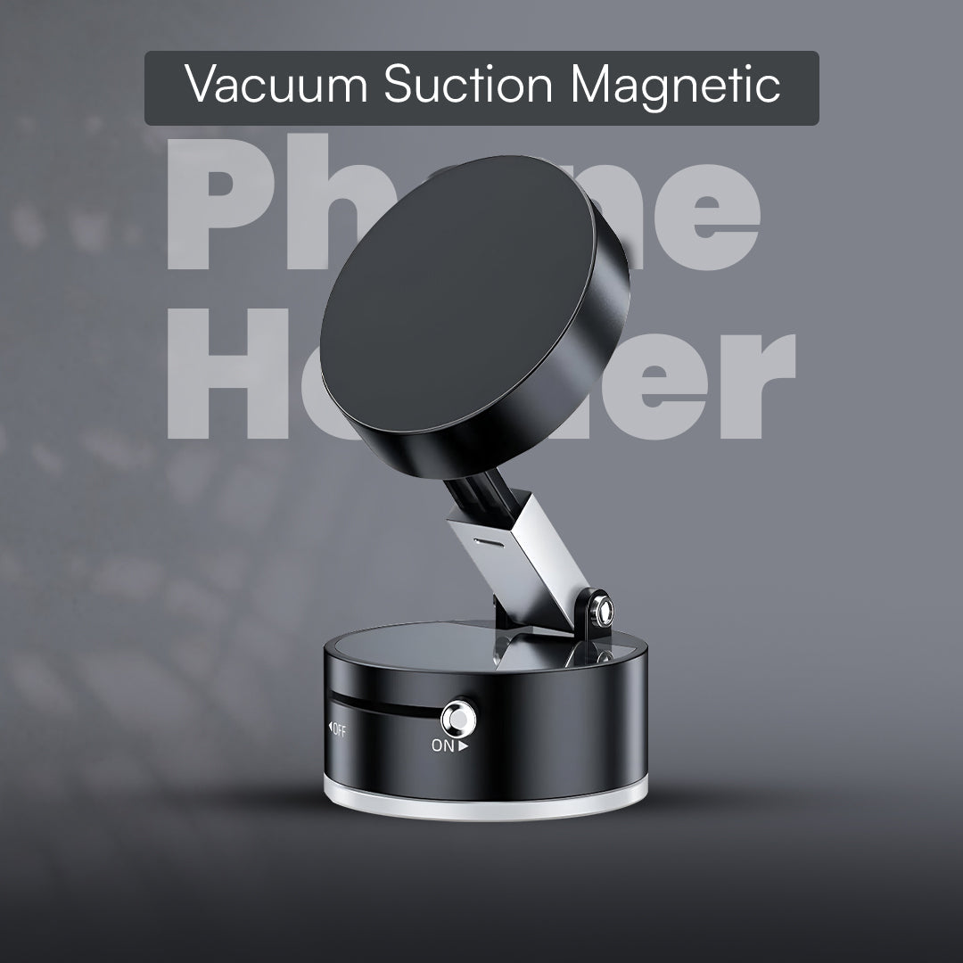 Vacuum Suction Magnetic Phone Holder – Black – free delivery