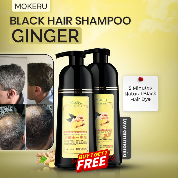 Mokeru Black Pack of 2 – Natural Hair Color Shampoo