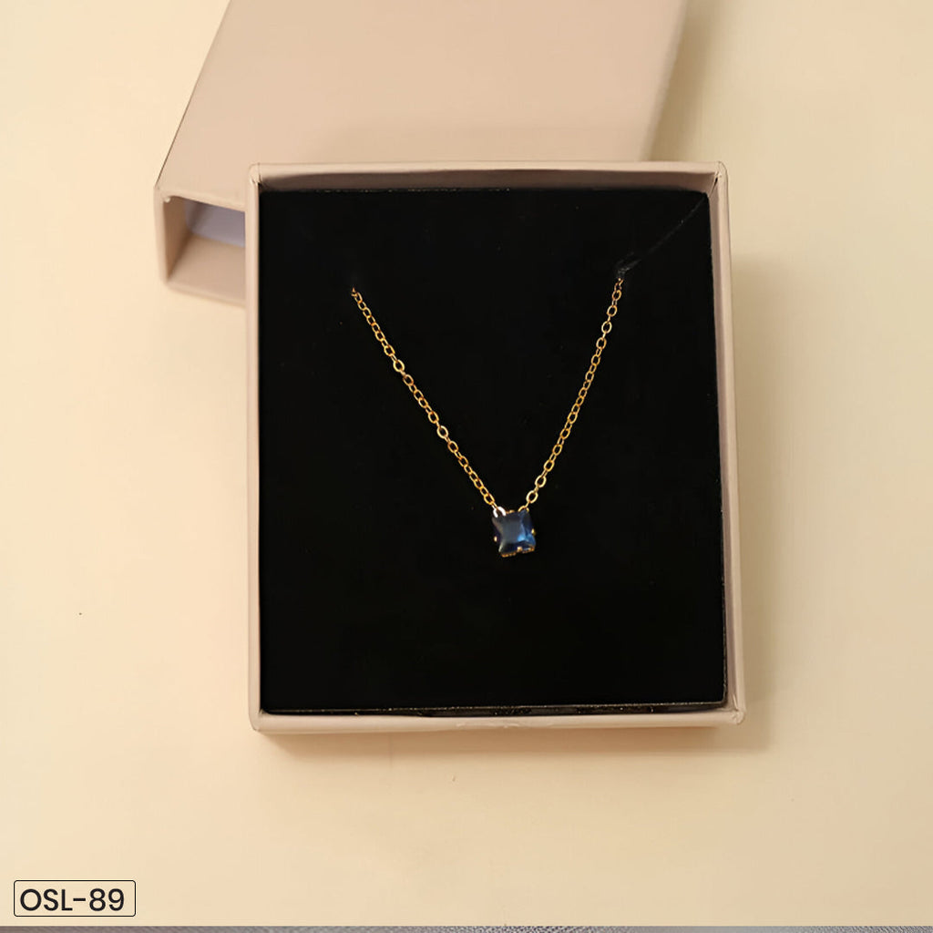 Minimal Gold-Plated Blue Pendant-OSL89