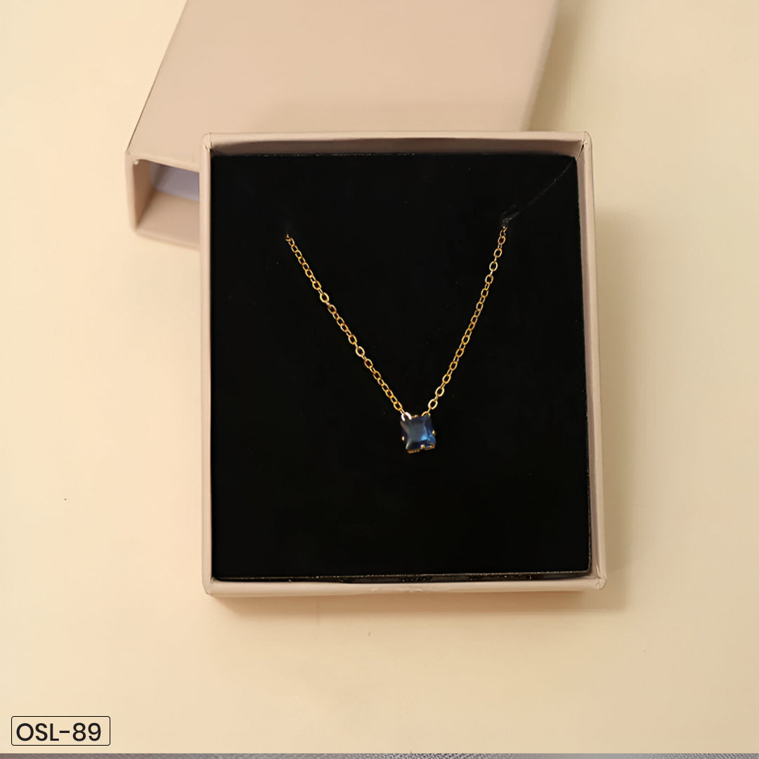 Minimal Gold-Plated Blue Pendant-OSL89