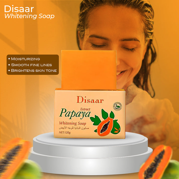 Disaar Organic Soap Skin Whitening Papaya Vitamin E Brighten Moisturizer Dense Foam Washing Soap