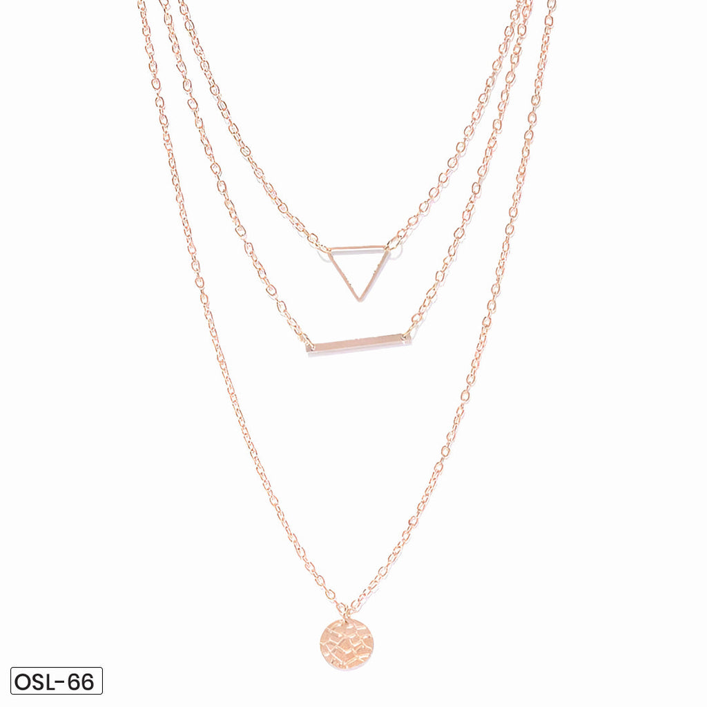 Minimal Triple Line Chain Necklace (Gold Plated | Anti-Tarnish)-OSL-66