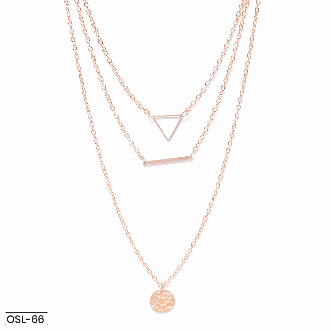 Minimal Triple Line Chain Necklace (Gold Plated | Anti-Tarnish)-OSL-66
