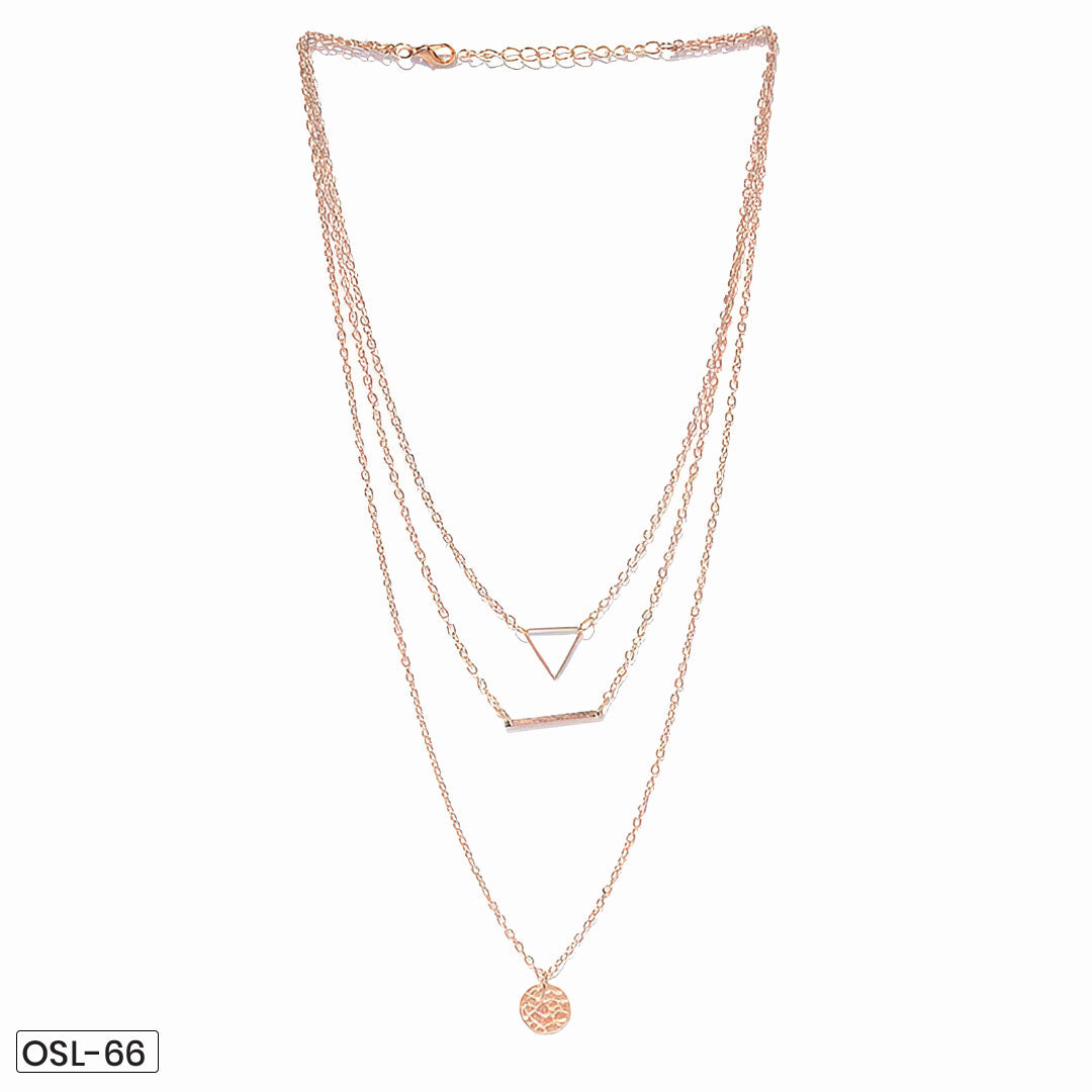 Minimal Triple Line Chain Necklace (Gold Plated | Anti-Tarnish)-OSL-66