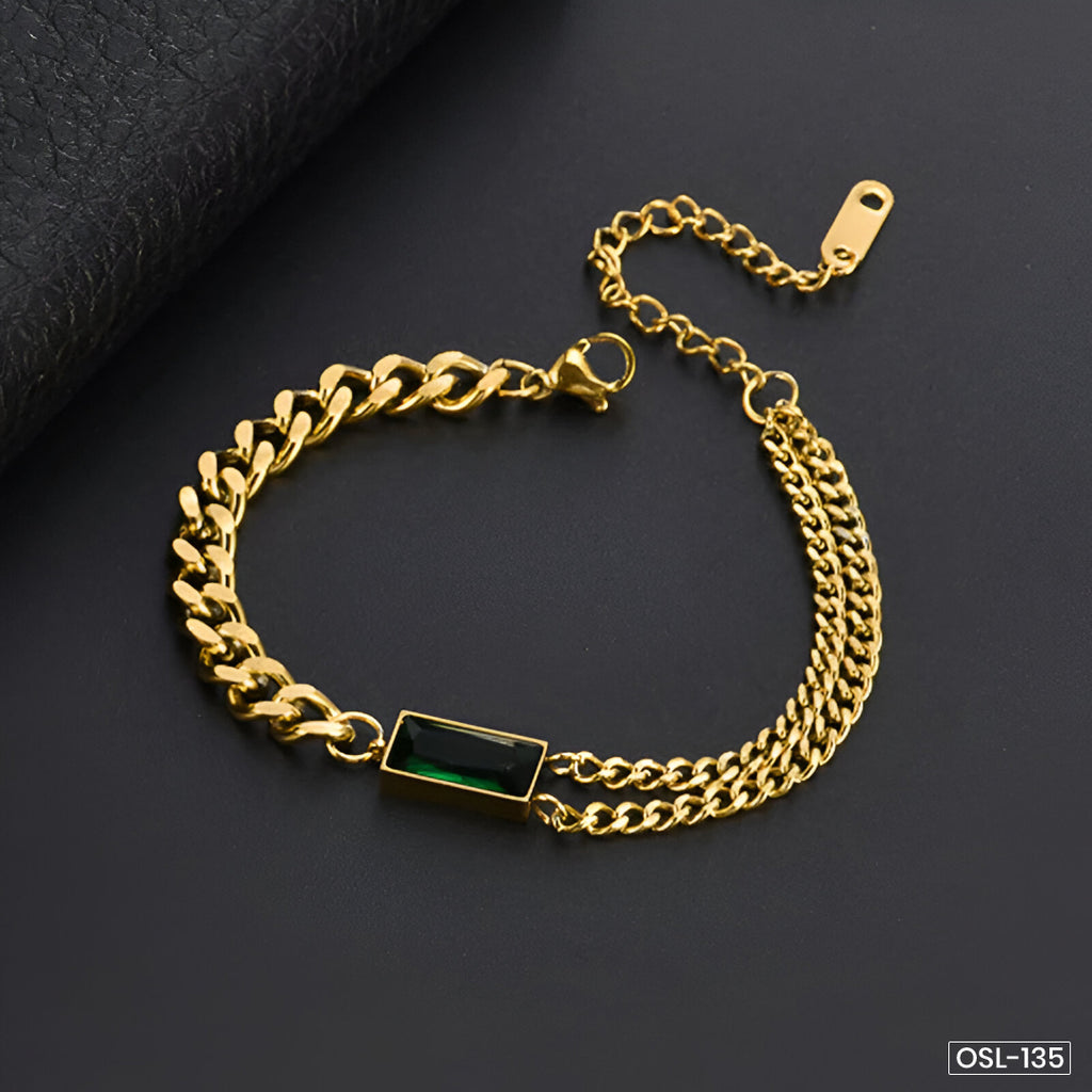 Gold Plated Heart-Themed Anti-Tarnish Bracelet - OSL-135