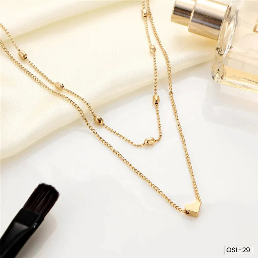 Scarlett Double Layer Necklace (Gold Finish | Anti-Tarnish)-OSL-29
